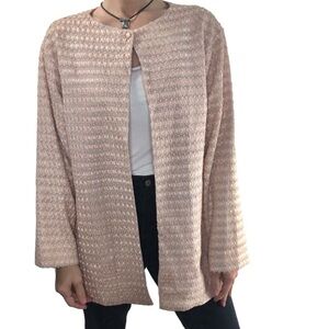 Vintage Tina Hagen Jacket Sz M Lagenlook Longline Blazer Tweed Classiccore Pink